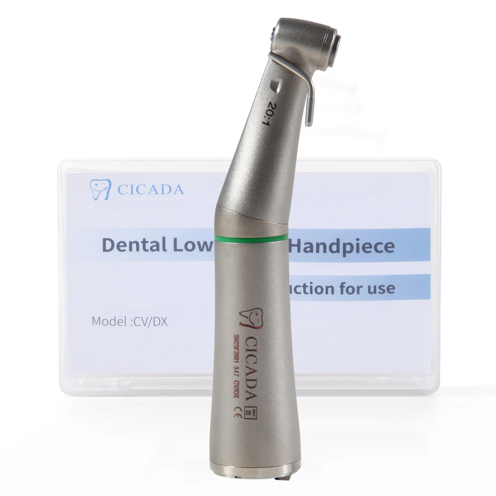 N-S-K Style Dental Fiber Optic 20:1 Surgical Implant Contra Angle Push Button LED Low Speed Handpiece External Water