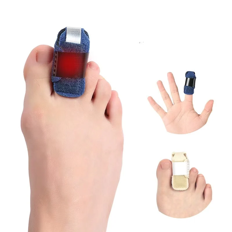 Wholesale Crooked hammer toe relieve pain adjustable straps fabric aluminum plate toe straighteners shields splint