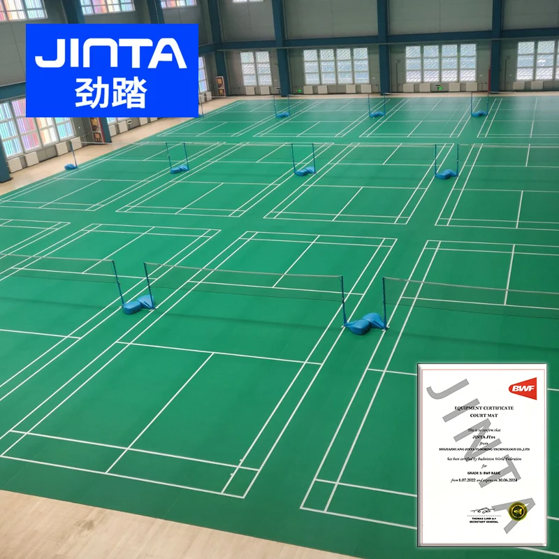 Sports Waterproof Non-Slip Rubber Floor Pvc Vinyl Floor Indoor Badminton Court Floor