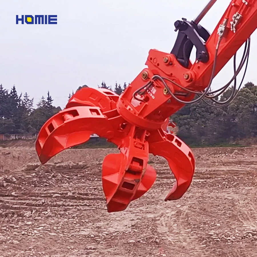Oem China 360 Degree Rotation Orange Peel Grab Rotating Grapple For Excavator