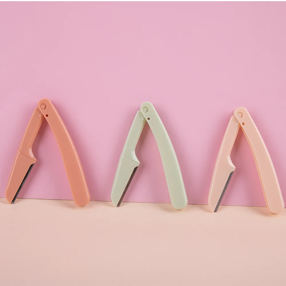 S.Belle Makeup Tools Best Selling Brow Trimmer Foldable Razor Three Color Japanese Imported Blade 3 Piece in a Set Eyebrow Razor