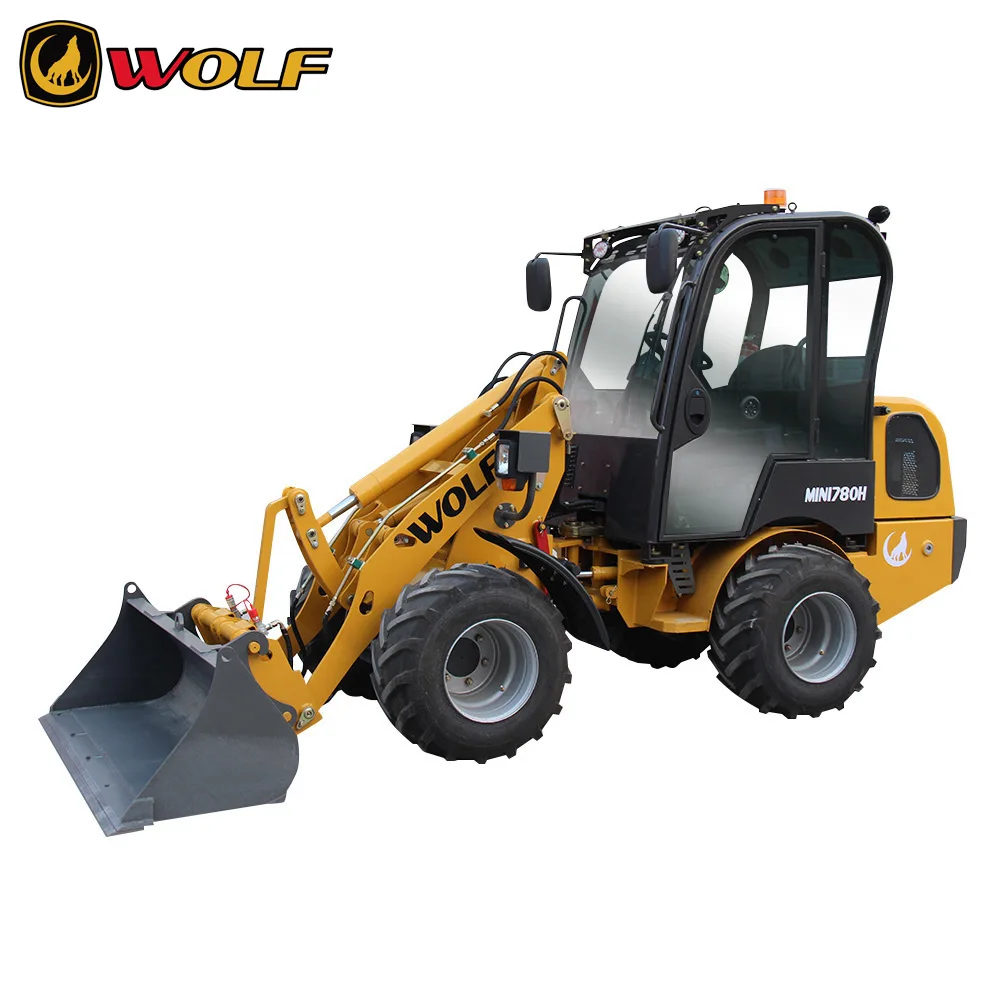 Chinese WOLF top sale Mini780 diesel small loader with electronic joystick
