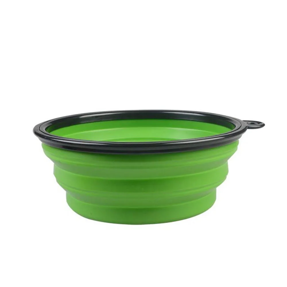 Multi color Collapsible Travel Plastic Foldable Pet Food Feeders Bowls