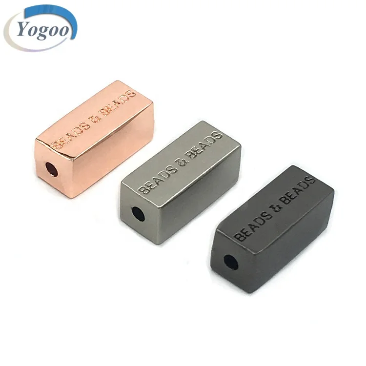 Металлический блок без никеля, металлические бусины с индивидуальным логотипом для изготовления ювелирных изделий