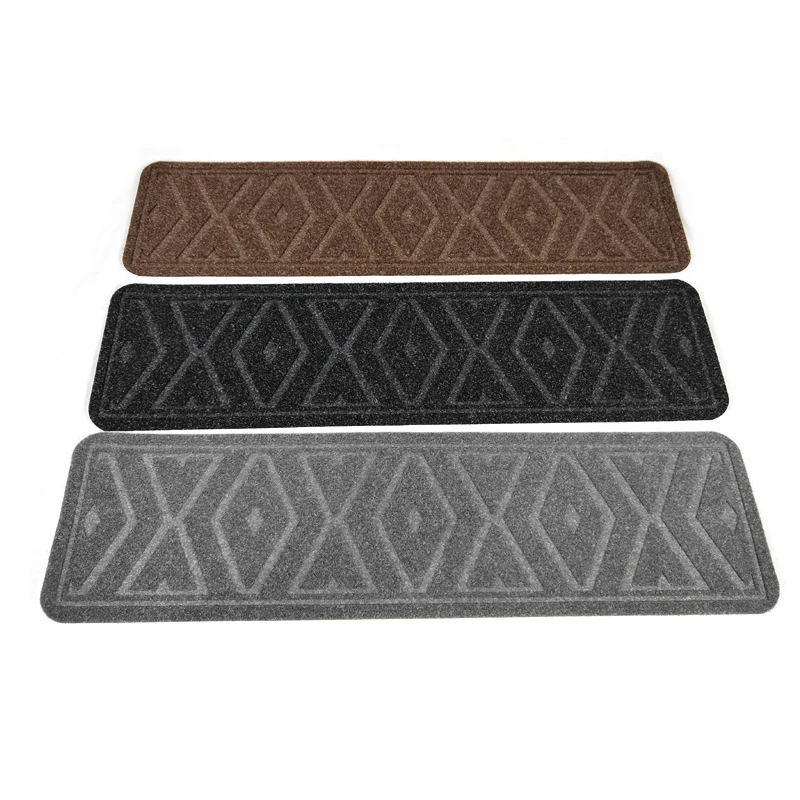 Wholesale modern design Nonslip self adhesive stair carpet mat pvc backing black non slip stair step mat