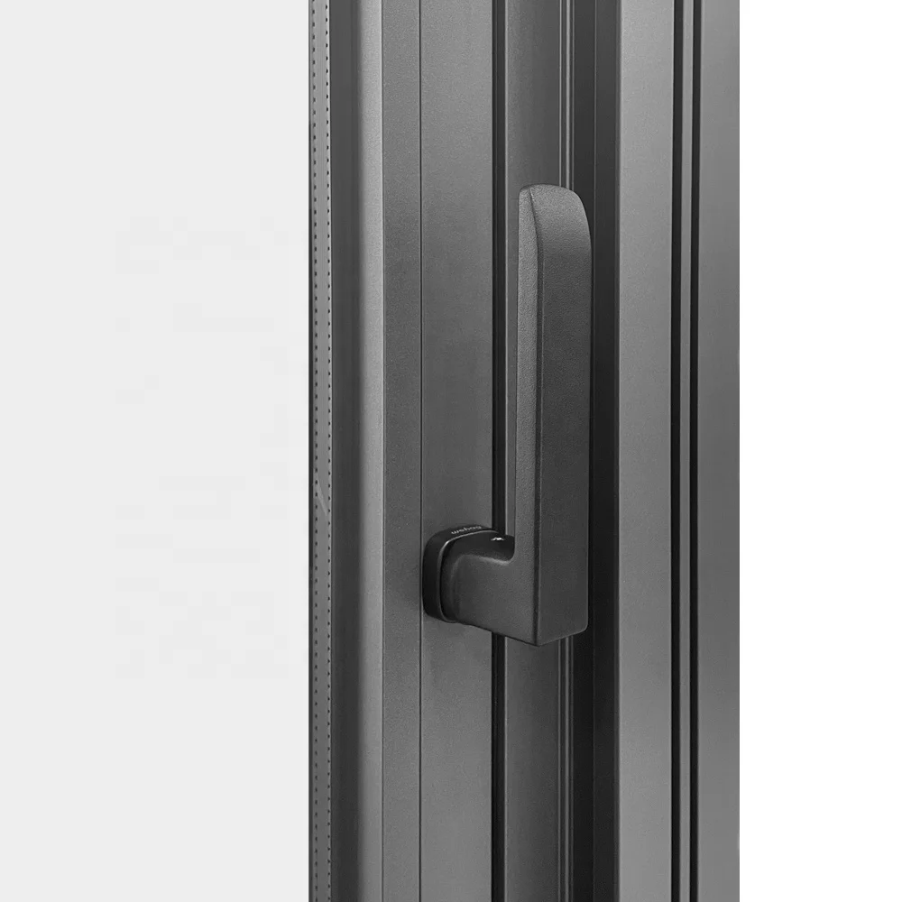 ROGENILAN 568 series wood color aluminum double glazed casement window with Magnetic control built-in shutter