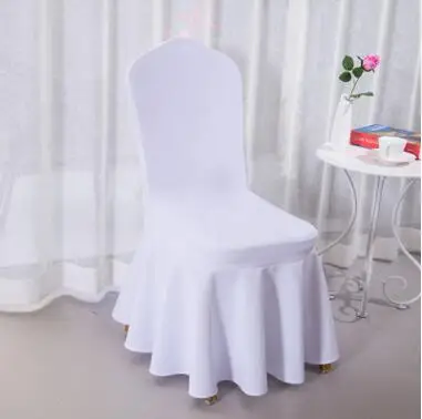 Home Furnishing Skirt Soft Decoration Chair Cover All-inclusive Wedding Hotel Banquet Stretch Pleated Group Chair Cover