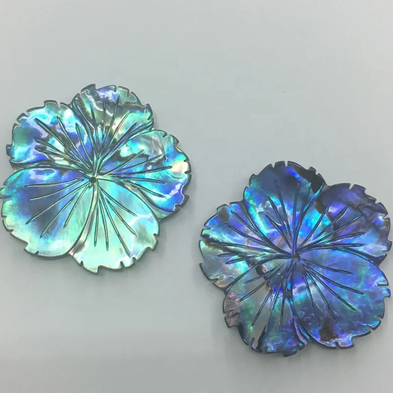 Wholesale high quality hot-selling handmade carving abalone shell flower fashion female jewelry materials