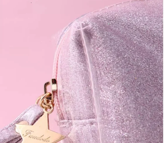 New design makeup brush handbag Jelly color glitter shiny TPU transparent cosmetic bags