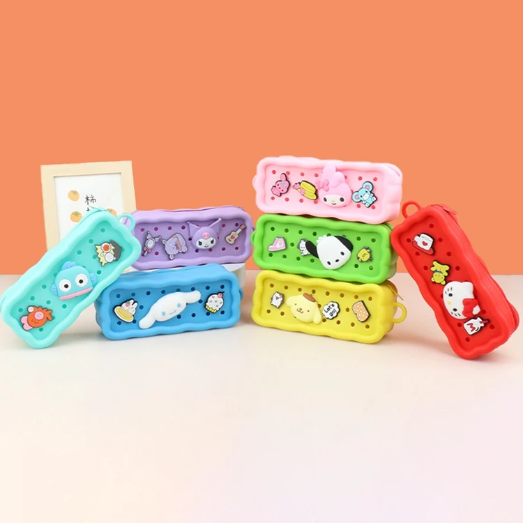 New Trendy 2024 DIY Cartoon Multi-functional 3D Makeup Storage Bag Student Stationery Pen Case Pencil Storage Box Pu Pencil Case