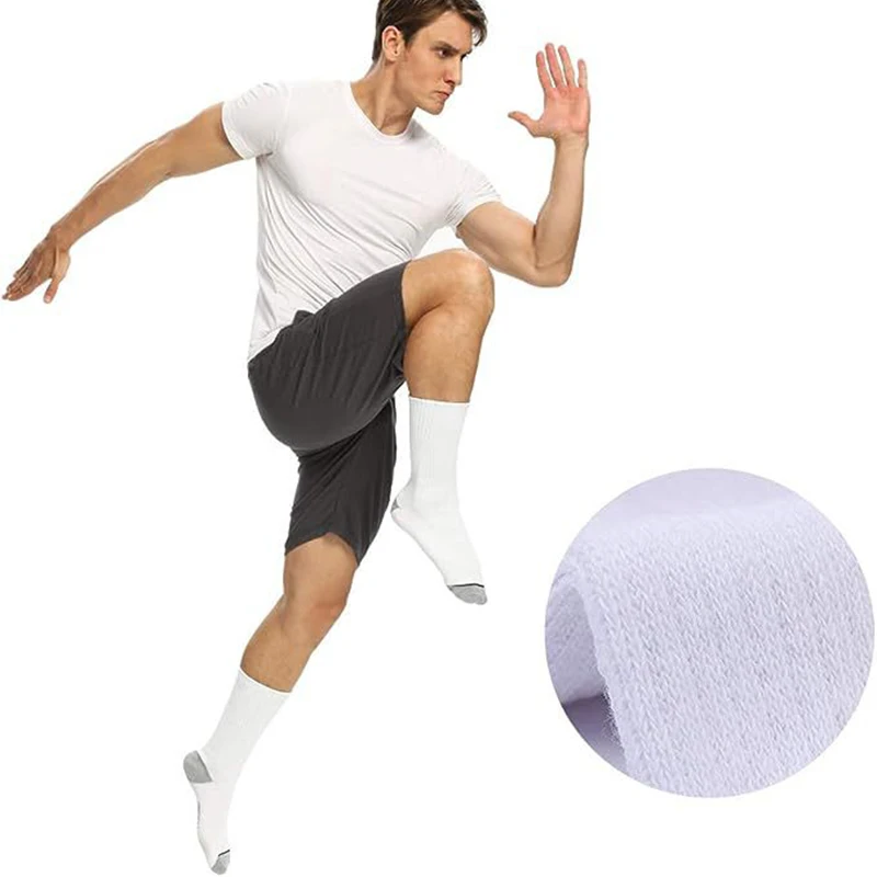 Men Cotton Socks New Style White Socks Men Soft Breathable Sports Long Walking Running Hiking Thermal Socks
