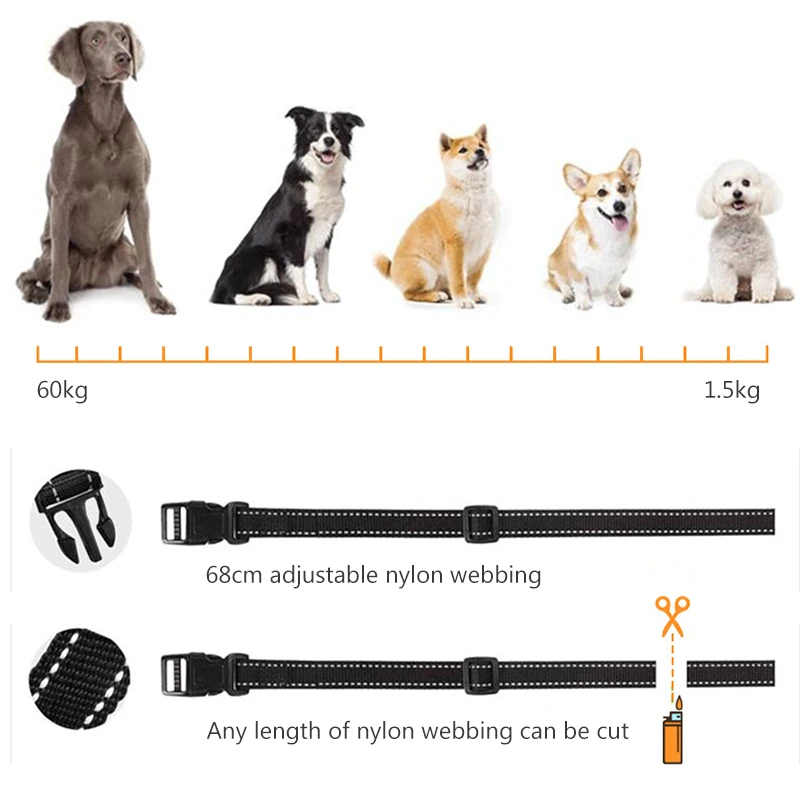 Automatic Smart Electric Waterproof Rechargeable Anti Barking Dog Training Collar Dog Bark Collar with Beep Vibration Shock
