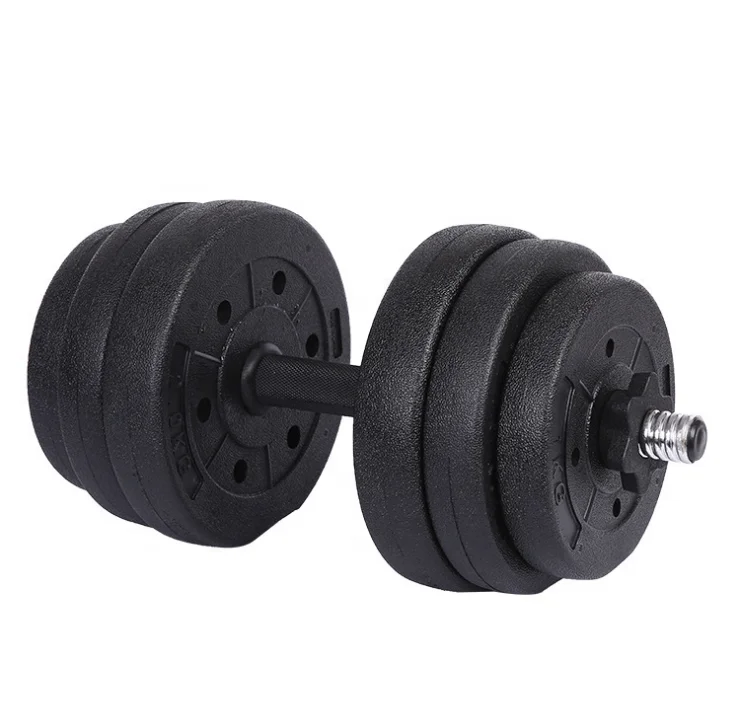50kg Weight Lifting Environmental Plastic Concrete Material Cement Dumbbell