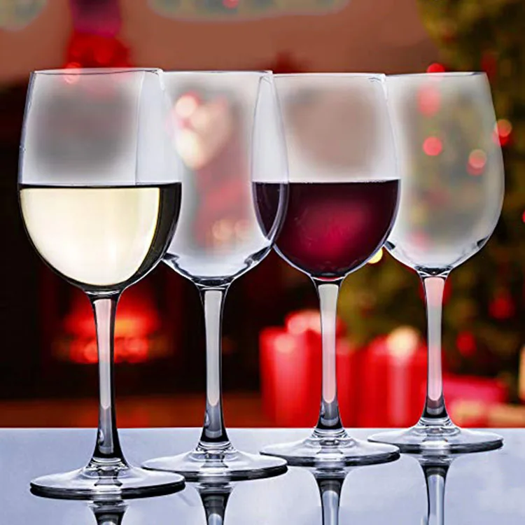 
600ml PETG durable luxury tritan long stemmed plastic wine glass 