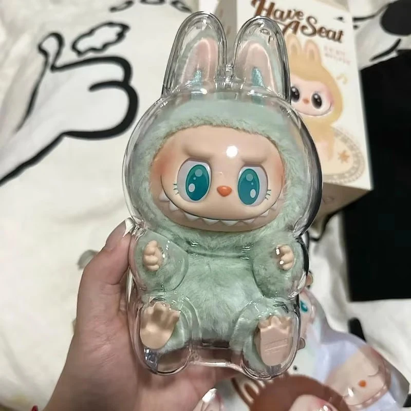 The Monsters Labubu Protective Case Labubu Transparent Dust Hanging Cover Doll Storage Box