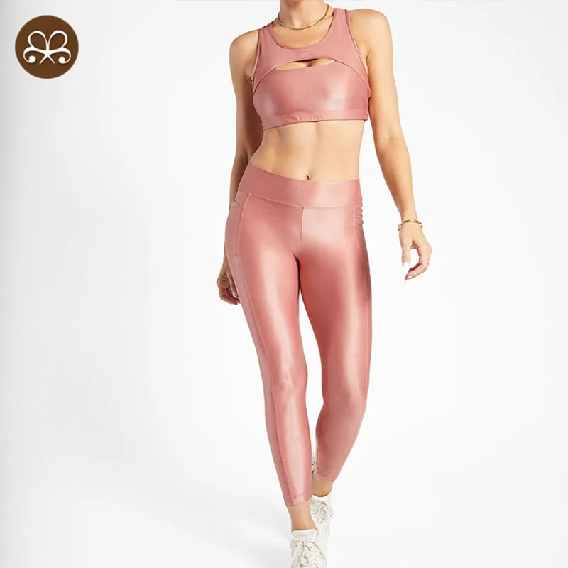 High impact sports bra Quick Dry Fitness Gym Set Women Push Up High Waist Workout Suit yoga set