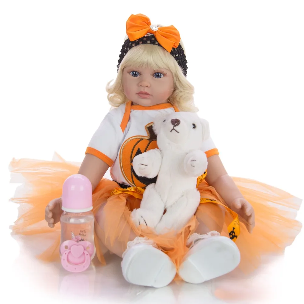 
Wholesale 60 cm Baby Reborn Dolls 24 inch Cloth Body Reborn Boneca Fashion Princess Halloween Toy for Girl Birthday Gift 
