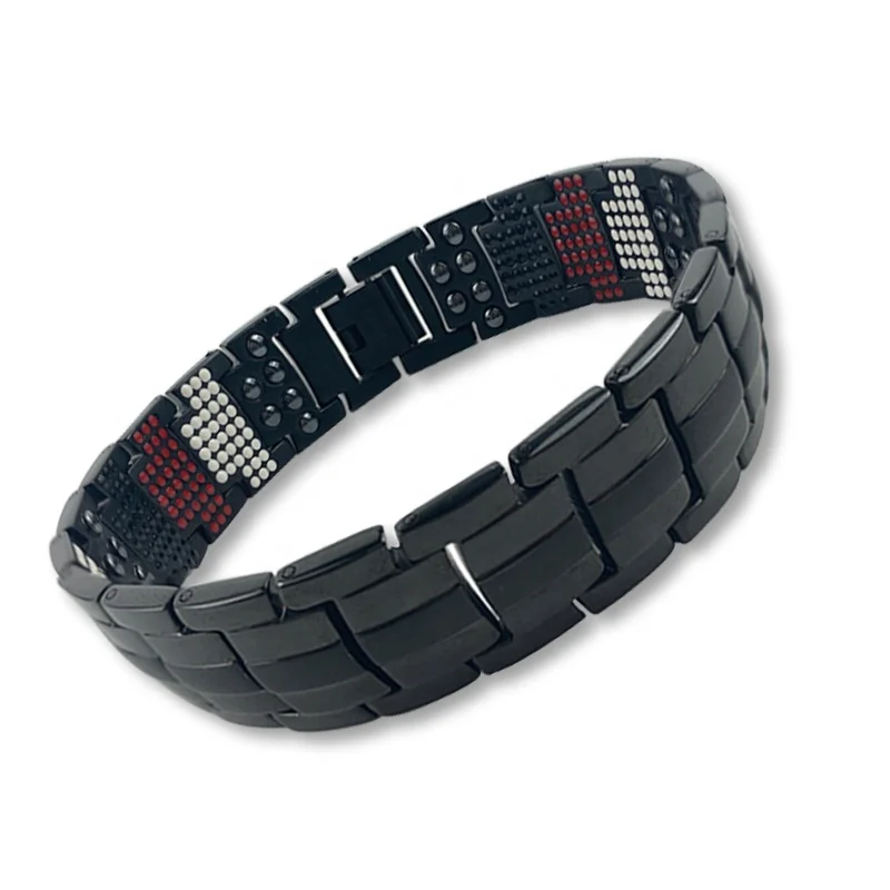 
Healthcare Jewelry Magnet Energy Stone Womens Men Black Bio Magnetic Healthcare Fashion Bracelet 