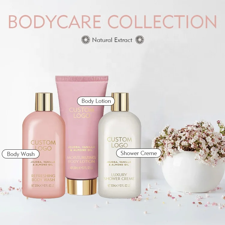 Wholesale skincare set best selling products private label moisturizing body wash shower creme body lotion bodycare set