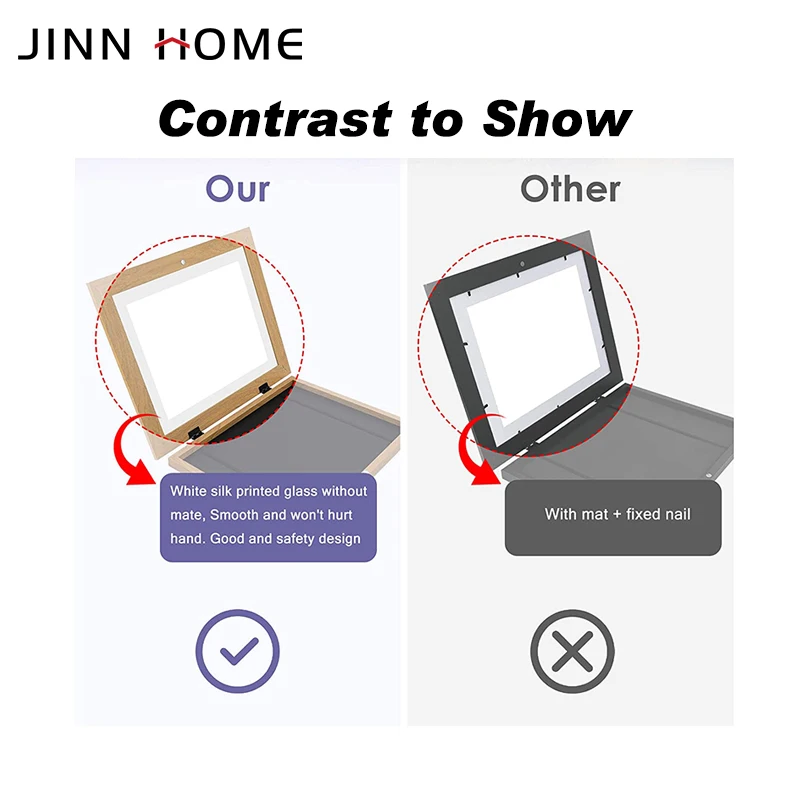 Kids Art Frames Box For 10x12.5in Picture Horizontal Or Vertical Display Front Opening Wall Display for Artworks, Kids Drawings