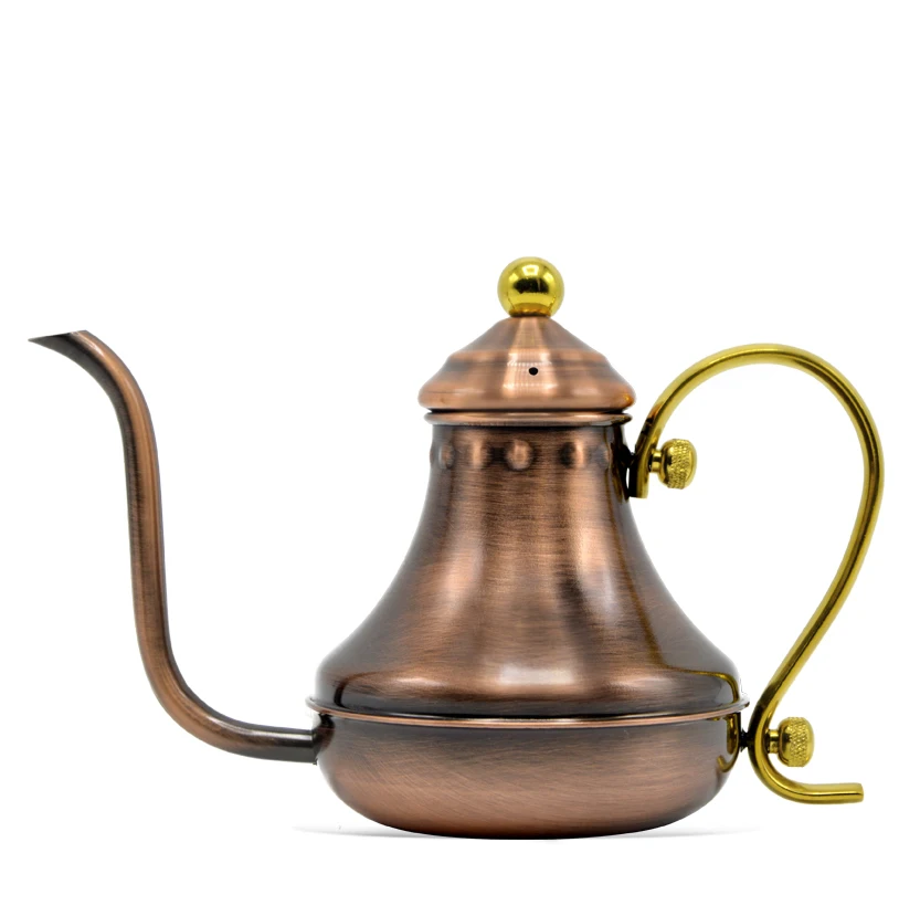 600ML Arabic Copper Stainless Steel Drip  Coffee Kettle