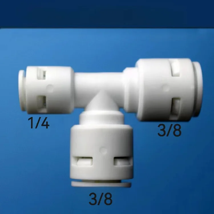 Free Sample 1/4 Inch Quick Connect Push-in Tube POM Tee Water Treatment Water Purifier Fittings Hose connector