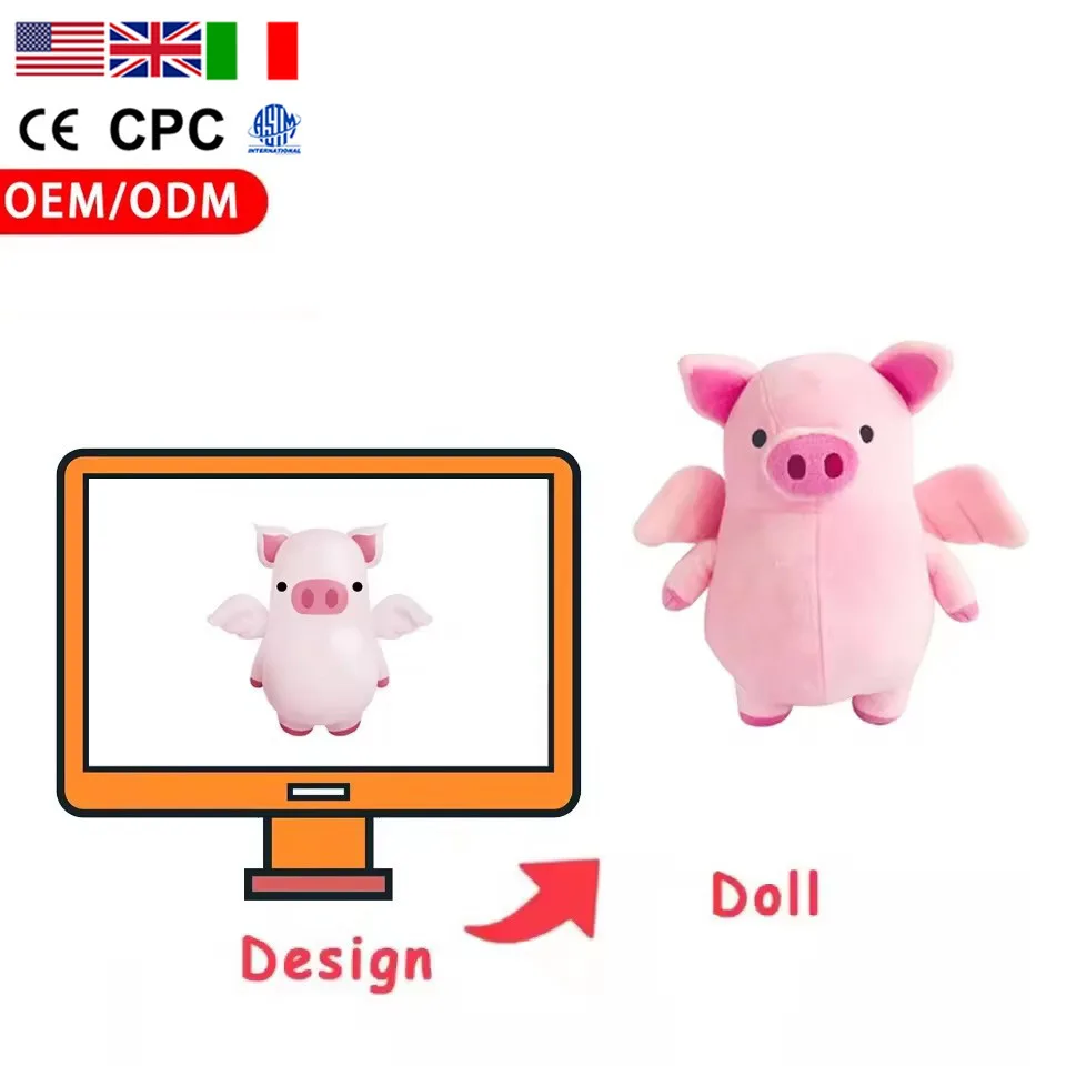 Popular custom plush doll 10cm Pig Keychain Plush Animal Toys with CE soft toys for toddler toys