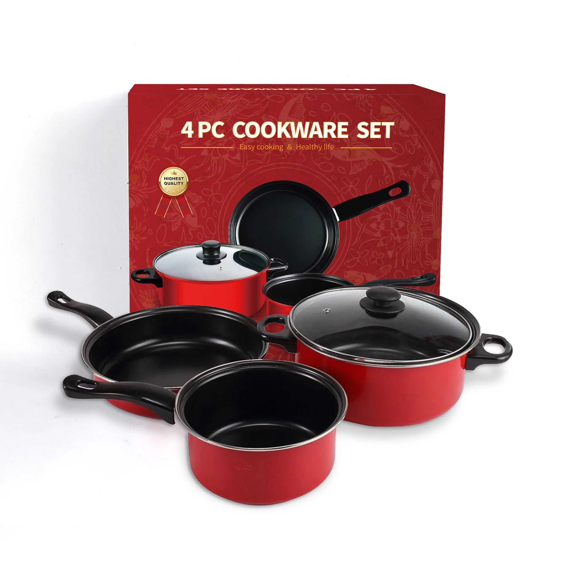 Wholesale Small Kitchen Cooking Utensils Set Non-Stick Aluminum Frying Pan Soup Milk Pot Iron Household Kitchen Pots and Pan