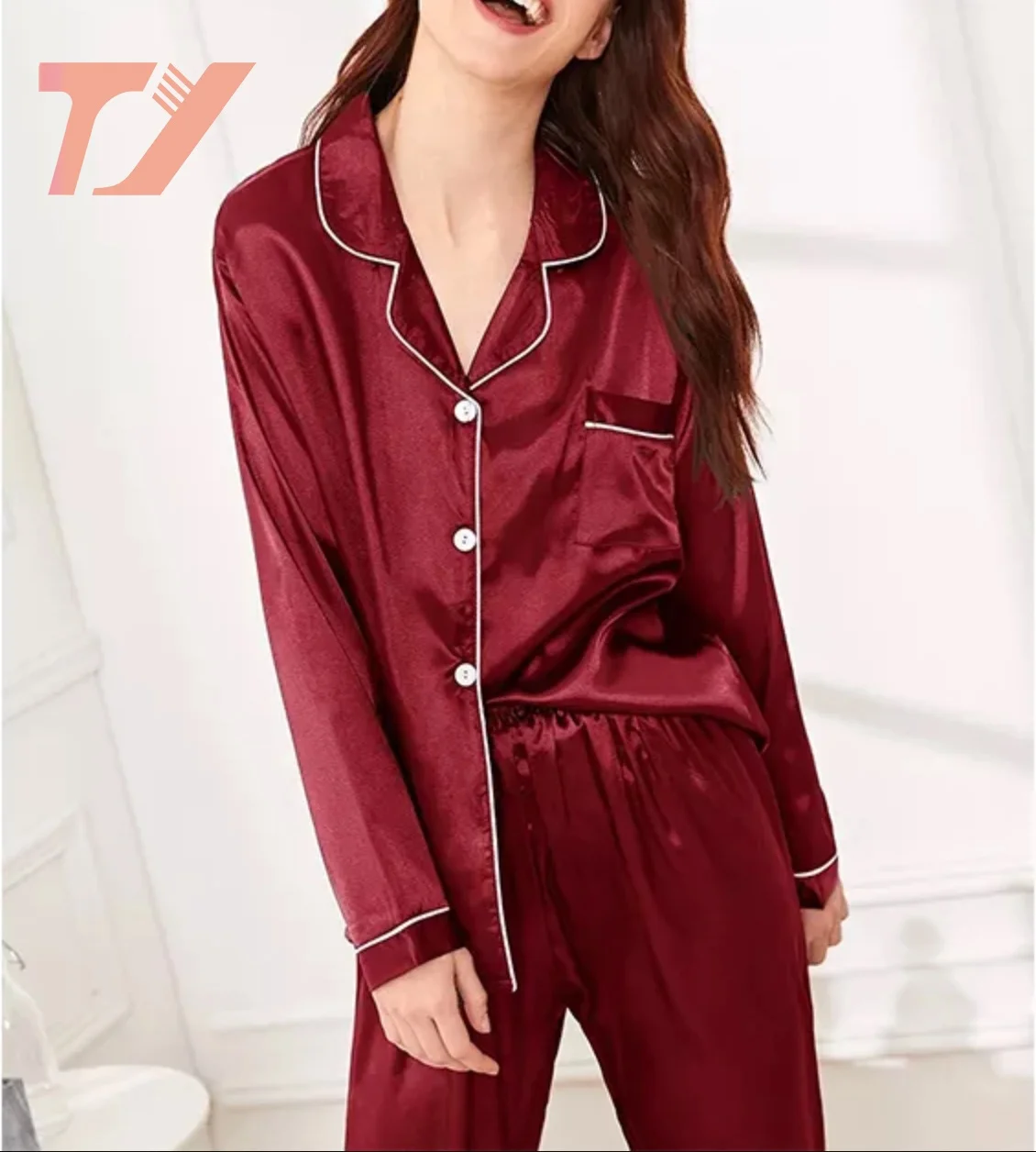 High Quality Sexy Silk Pajamas Custom Style Silk Reduce Friction Anti-Aging 100%  Silk Pajamas