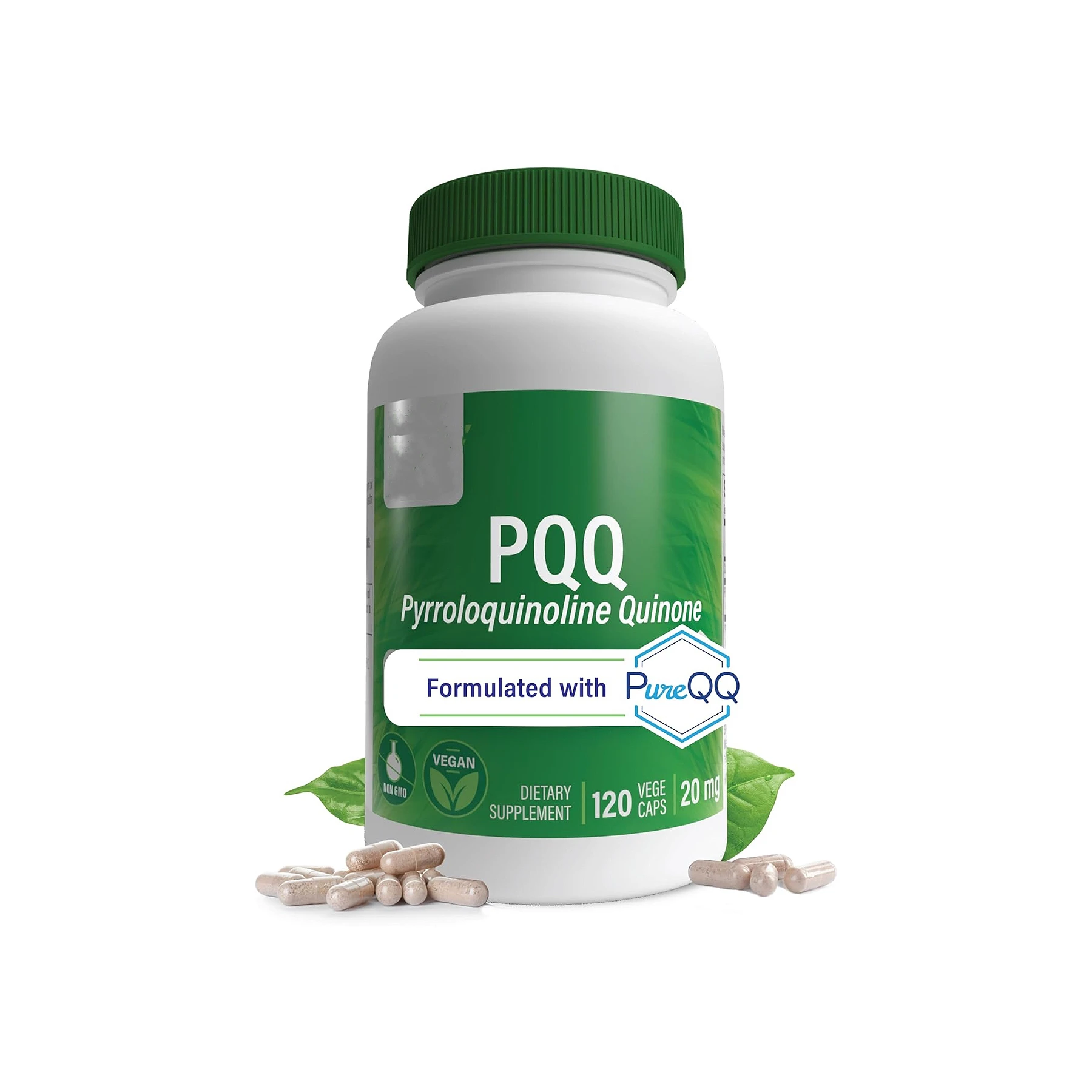 Nutrition PQQ 20mg 120 Servings Pyrroloquinoline Quinone as PureQQ Promotes Mitochondrial Biogenesis