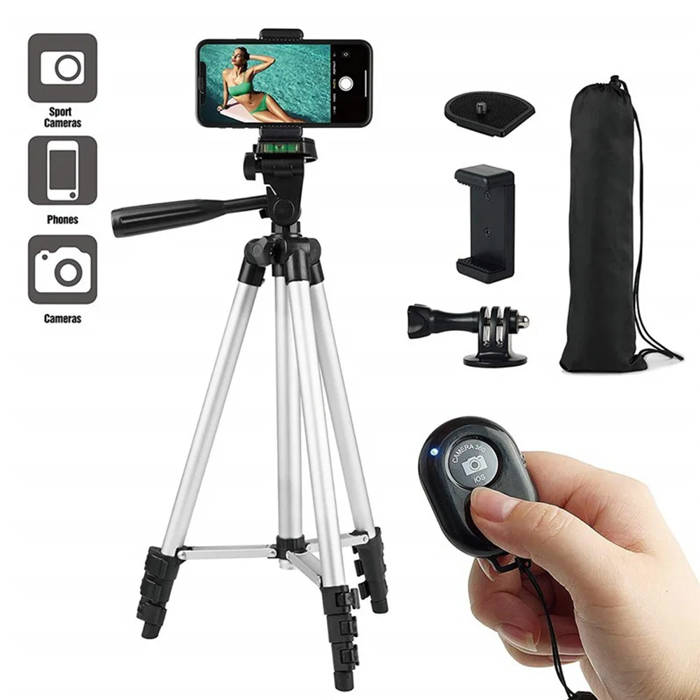 Original Factory Supply 3110 Live Broadcast Tripod 4-Section Foldable Legs Aluminum Alloy Camera Tripod Stand