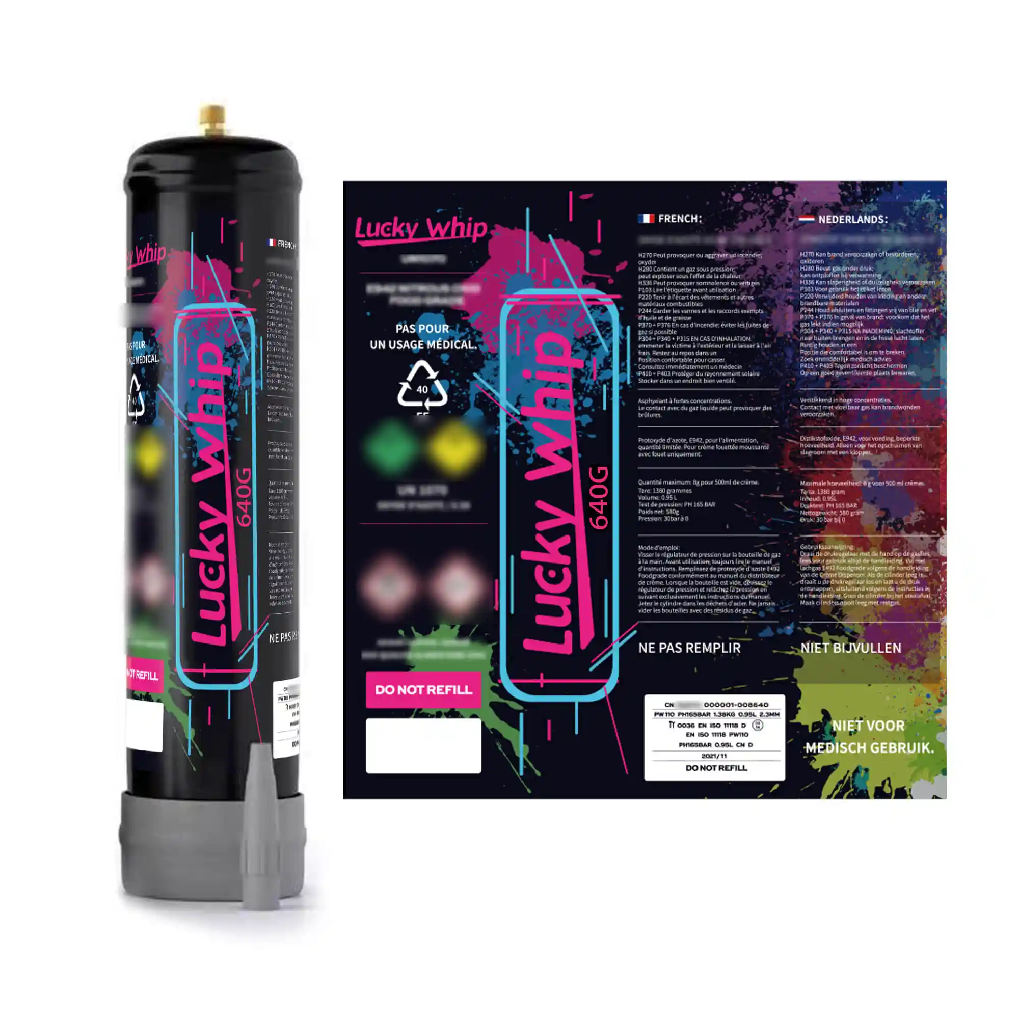 640g 1.05L cream charger whip produced by 2022 manufacturer whipped cream chargers