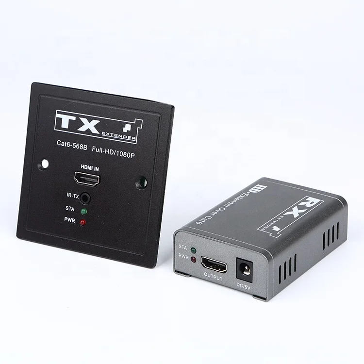 HD Extender 50 Meter Wall Plate Support Video Resolution up to 1080P@60Hz 60m 86-HD Extender Over Single CAT6