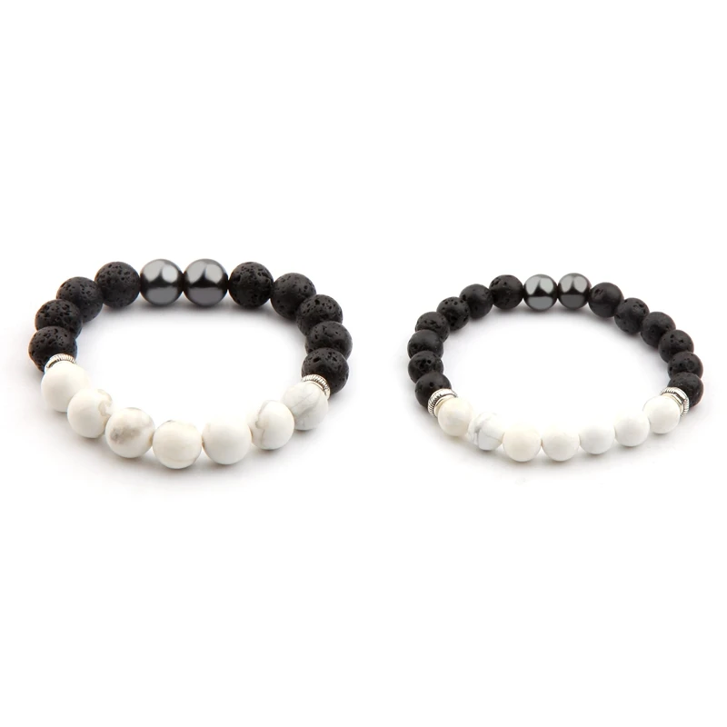 Wholesale lava bead magnetic hematite jewelry bracelet