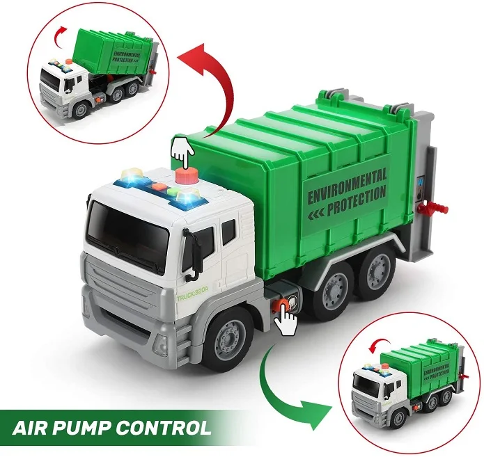Environmental Education Toys Trash Truck Recycle Truck with Sound and Light Garbage Truck Toys