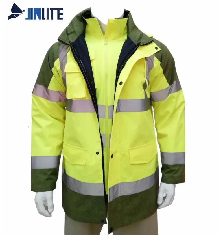 High visibility outdoor Safety Work Clothes for Winter Outerwear FOB Bangladesh security jacket reflective jacket