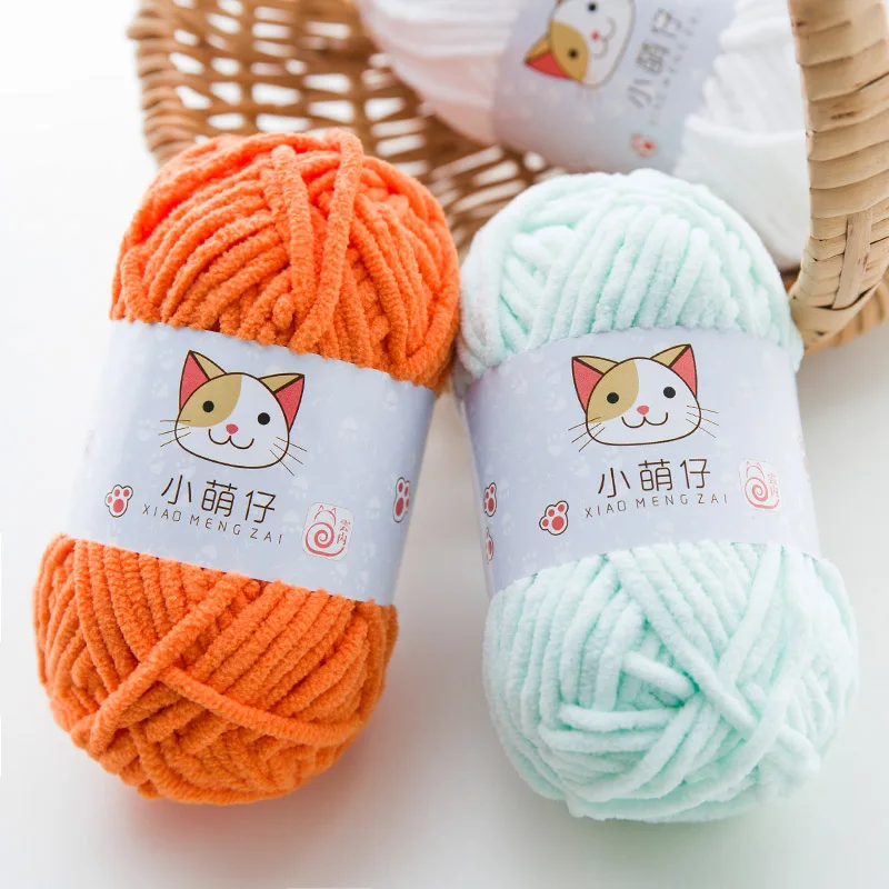 Разноцветное вязание крючком Yarncrafts 100% полиэстер синель крупная пряжа