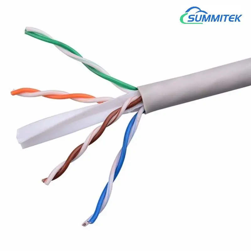 Indoor U/UTP UTP CAT6 Lan Cable 0.56mm 23AWG Solid Copper PVC Plenum Rated Unshielded Pass Fluke Test OEM Bulk Cable 305m 1000ft