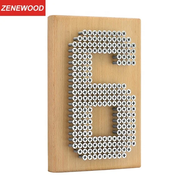 Zenewood Hot sale 3D house numbers DIY metal steel screws 3D door numbers