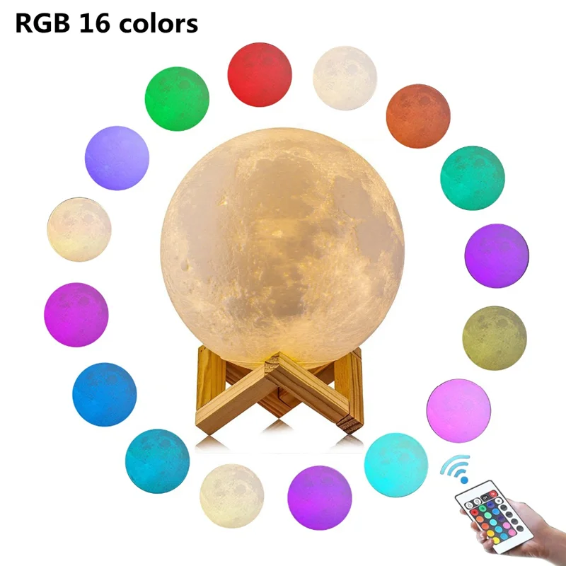 Led moon night light water transfer decoration room lamp Saturn shape gift kids custom night lamps