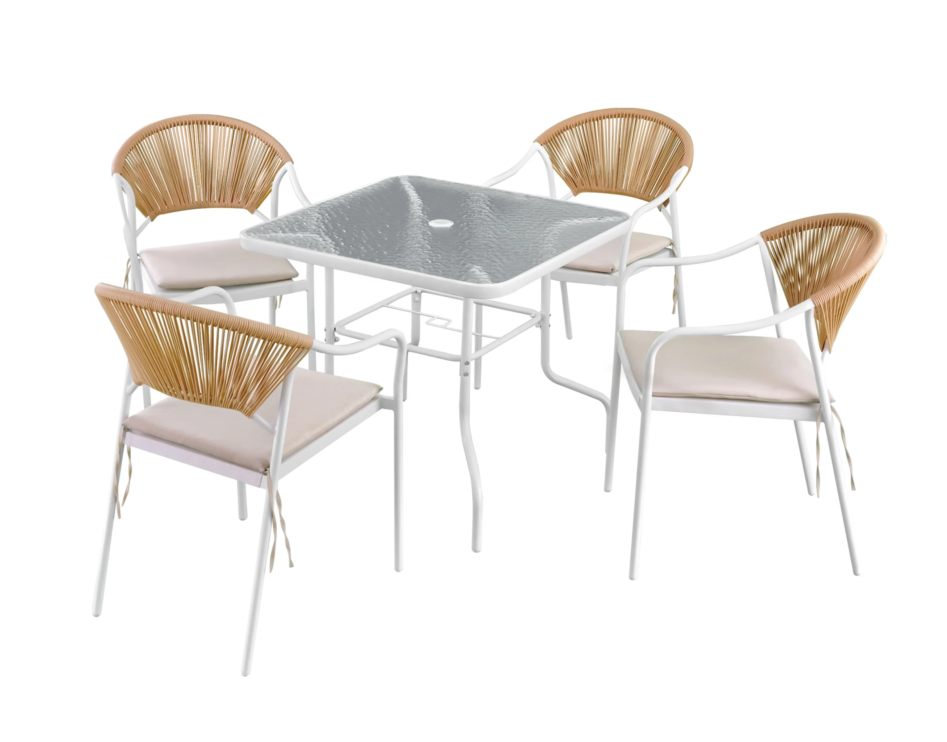 5PCS Modern Design Garden Rattan Furniture set outdoor Patio Wicker Table and Chair Set  Bistro Set