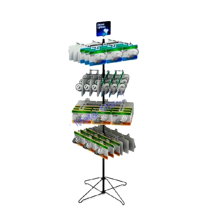 customization metal molder steel bulb display rack led bulb showing stand