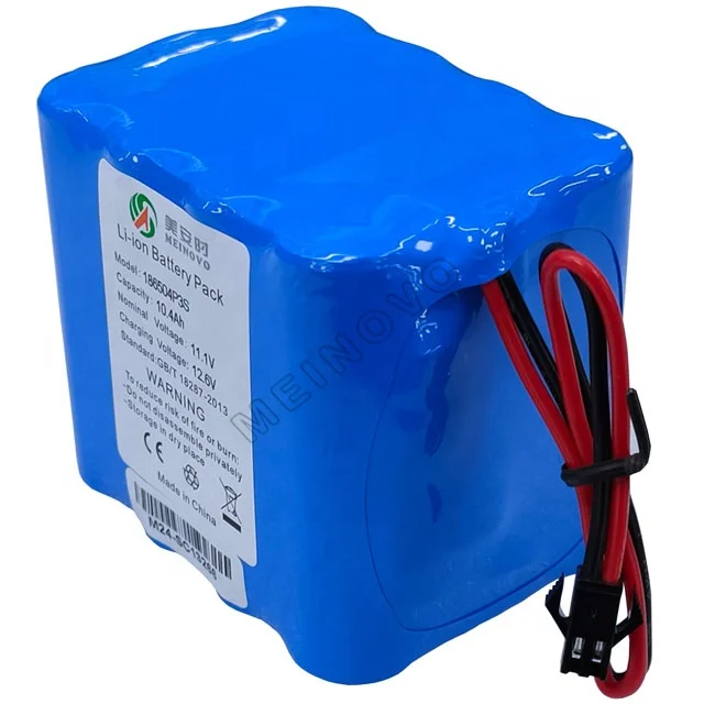 Safe design 18650-3S4P 10.4Ah 11.1v 10000mah lithium battery pack