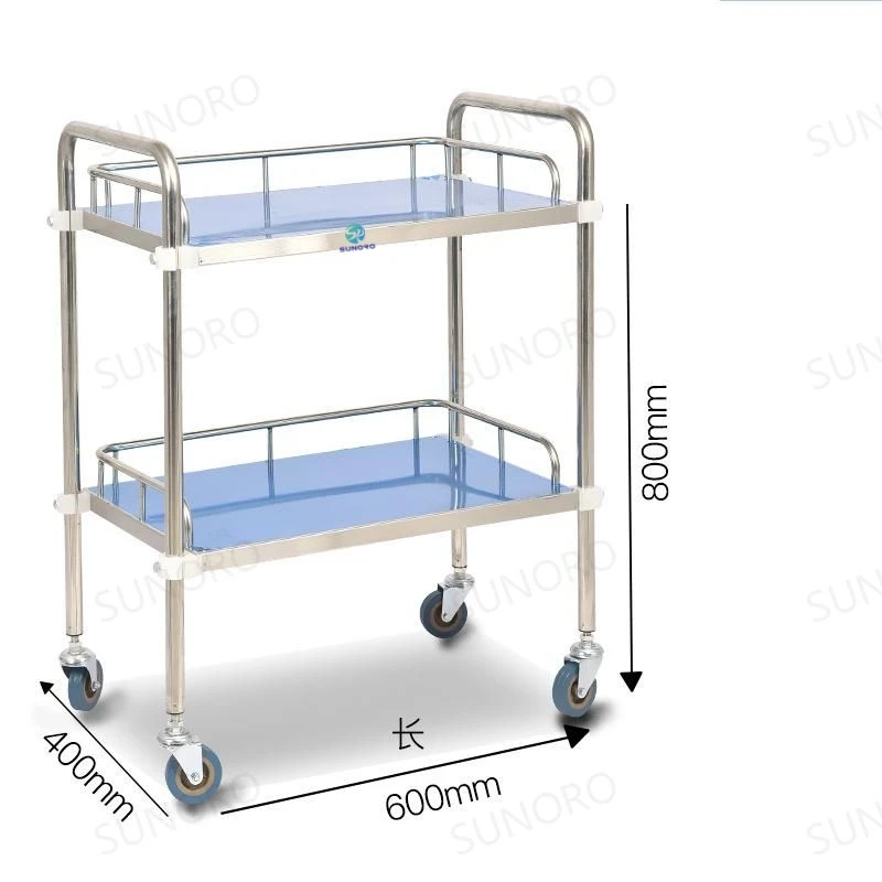 SST31 Hospital 304 Stainless Steel Instruments Trolley Hospital Mobile Dressiing Trolley for Clinic Use