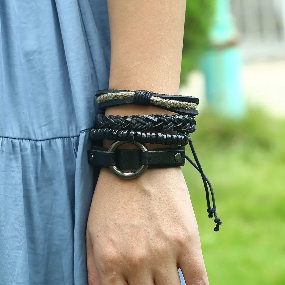 VRIUA New Thread Bracelet Retro Handmade Boho Multicolor String Cord Woven Braided Friendship Bracelets Women Men