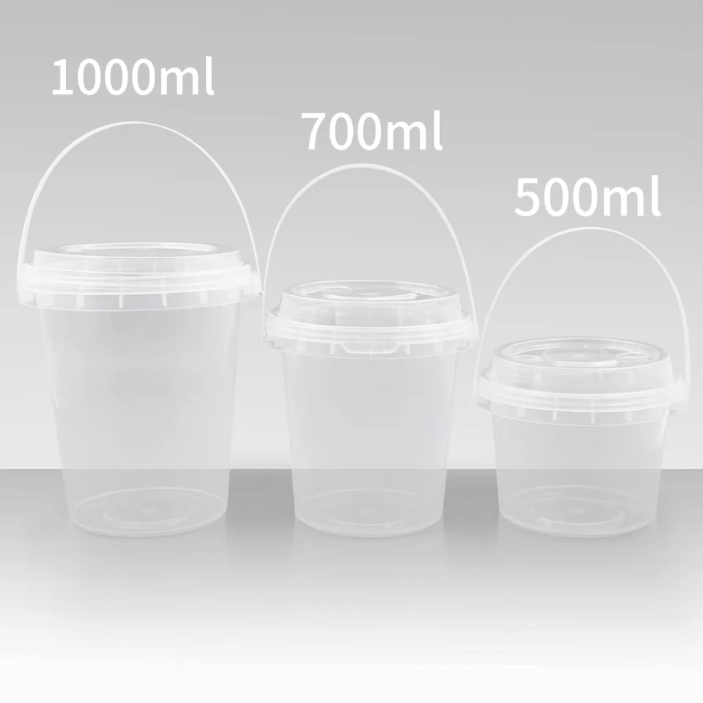 High-Quality 32 OZ Food Safe 1000ml Transparent PP Plastic Beverage Milk Tea Juice Container with Secure Lid and Sturdy Handle
