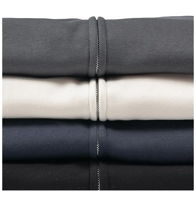 600g Metal Zipper Hoodie Cardigan Heavyweight Super Soft Silver Fox Fleece Hooded Jacket Plush Warm Full Zip Up Hoodie