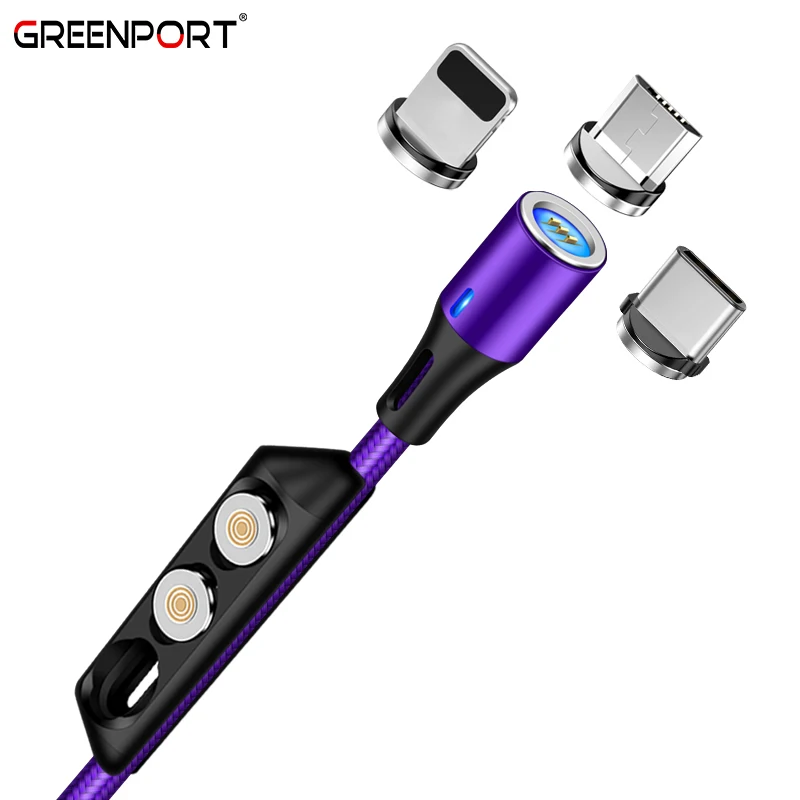 
Wholesale Unique new design 3pin magnetic cable phone accessories 3A fast charge usb cable 3 in 1 magnetic charging cable 
