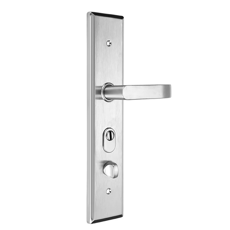 Stainless steel 201/304/316 door usage room door handle with plate lock simple style