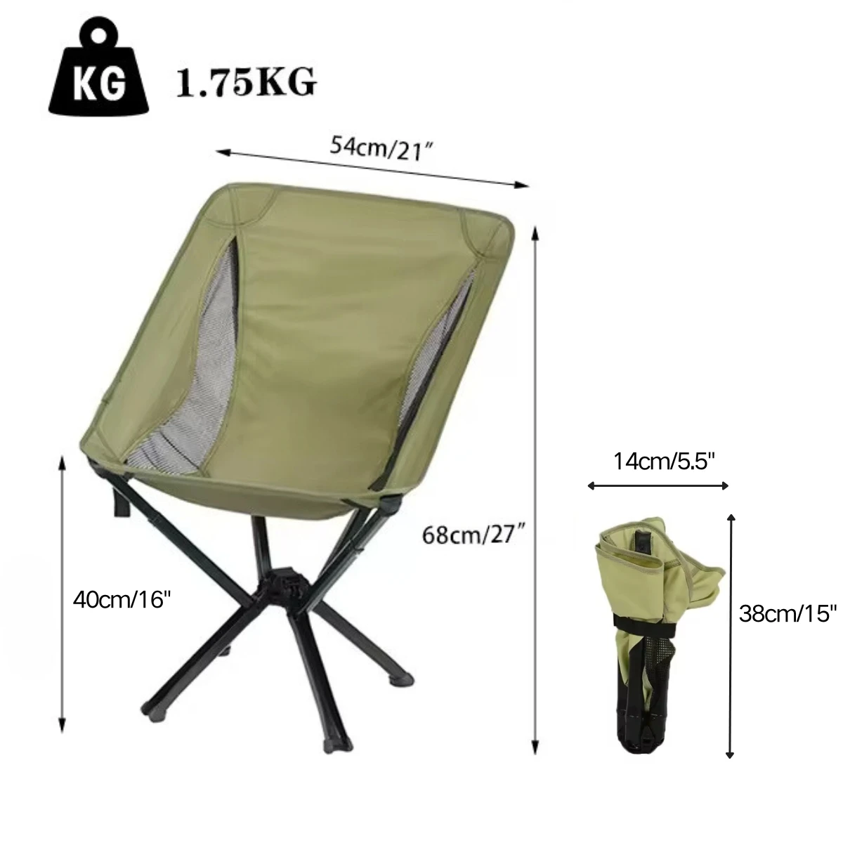Ultralight Portable Folding Chair Camping Outdoor Hiking Chairs Custom Logo Fishing Moon Chair for Adults